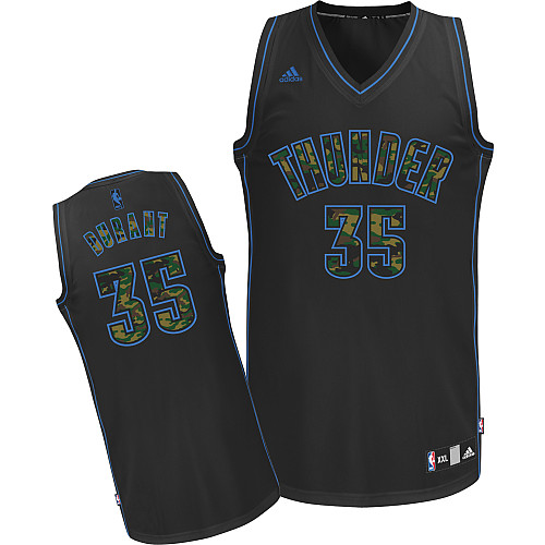NBA Oklahoma City Thunder 35 Kevin Durant Camo Black Swingman Jersey